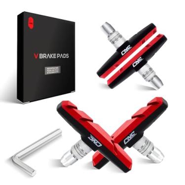 Imagem de CNC INC 2 pares de pastilhas de freio em V para bicicleta, conjunto de blocos de freio de 70 mm, pastilhas de freio Cantilever, 70mm-Red Black