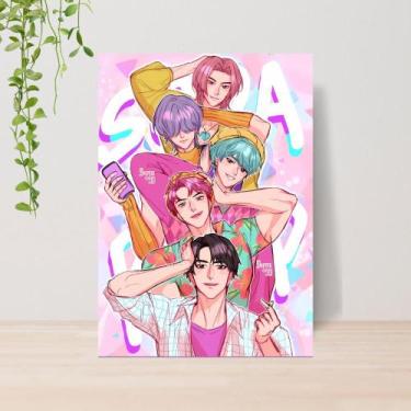 Imagem de Quadro Guerreiras do Kpop Saja Boys A4  Placa MDF 007 - Lomi Art