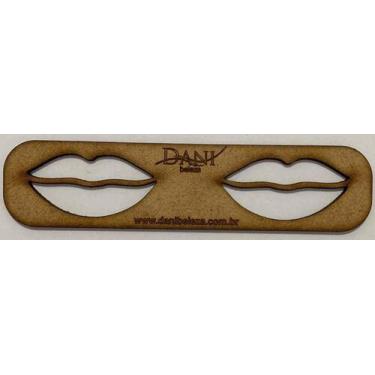 Imagem de Régua Molde Transferidor de Lábios MDF 3mm 4 x 17cm - Acessório para M