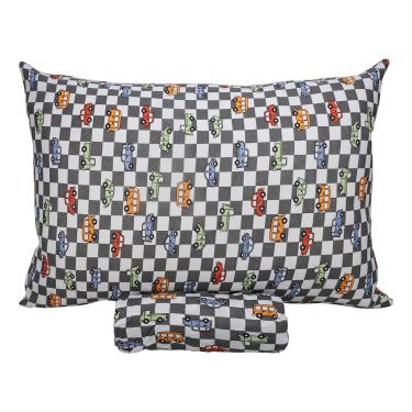 Imagem de Jogo de Cama Solteiro Portallar Malha Misto Estampado Multi Carros2 Pçs com Elástico Cinza