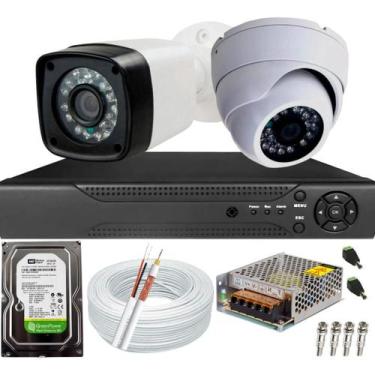 Imagem de Kit Cftv 2 Câmeras Segurança 2mp 1080p 20m Dvr Full Hd 4 Ch - CITROX