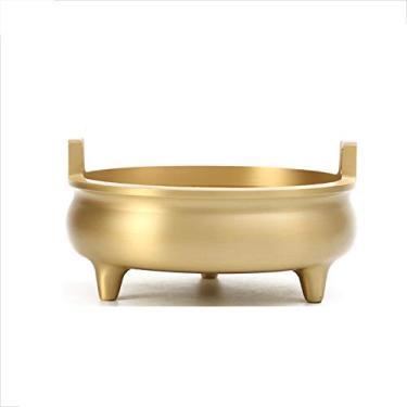 Imagem de Queimador de incenso feito à mão, suporte de incenso, decoração zen, decoração de casa, decoração de quarto, ornamento de aromaterapia de cobre puro, decoração de casa (cor: A)