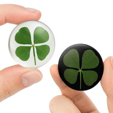 Imagem de Preserved Real Four Leaf Clover Pocket Token – Trevo genuíno de 4 folhas simbolizando esperança, fé, amor e sorte - trevo da sorte escolhido a dedo - impermeável, preservação durável para sorte