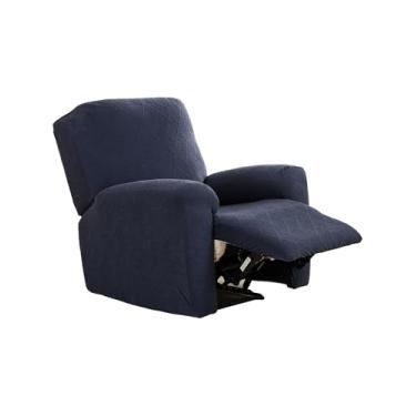 Imagem de CRFATOP Capas reclináveis de jacquard com braços 4 peças Lazyboy capa de cadeira reclinável antiderrapante para cadeira reclinável com bolsos de armazenamento, protetor de móveis para sala de estar