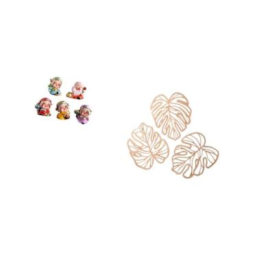 Imagem de Fenteer Estatuetas Da Fortuna Escultura de Mesa Mini Estátuas Resina Estátua Rica Quarto Ano Novo Mesa Festa Decoração Folhas de Palmeira Decoração de Parede