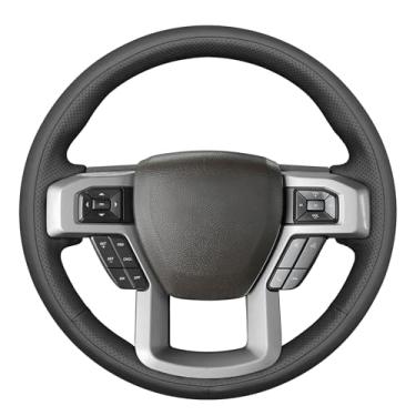 Imagem de MEWANT Capa de volante costurada à mão estilo 3D para Ford F-150 F150 2015-2020 / F-250 F250 2017-2022 / F-350 F350 2017-2022 / F-450 F450 2017-2022 2 / Expedição 2018-2021