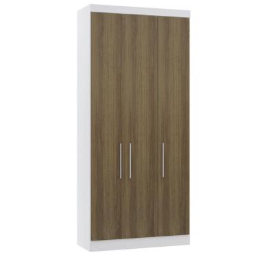 Imagem de Guarda Roupa De Canto Reto Modulado 90cm 1 Porta Alpes Luciane Móveis Branco Pf Com Verde Pf