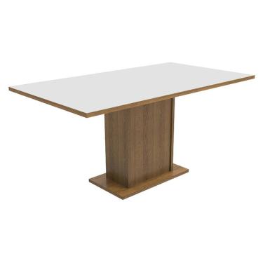 Imagem de Mesa Madesa Retangular Tampo De Madeira 5275 Rustic Branco