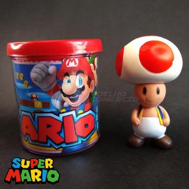 Imagem de Kit Boneco Toad Cogumelo 10Cm + Caneca Super Mario 350Ml