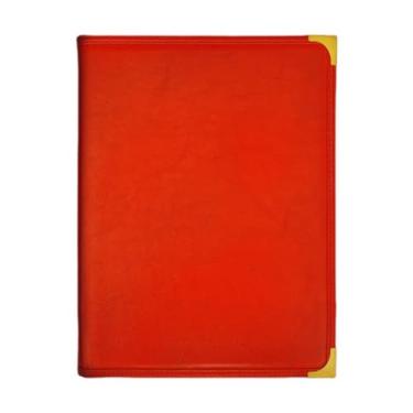 Imagem de KAIYUEMAOYI Capa para Cardápio de Restaurante, Pasta Transparente em Couro PU com Acabamento Metálico, Tamanho A4, Elegante, 12 Páginas, Ideal para Bares de Hotéi, Vermelho