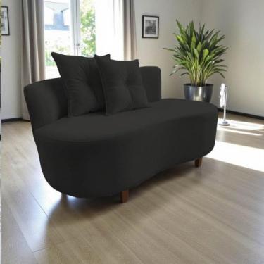 Imagem de Namoradeira Sofá Feijão Suria Orgânica Suede Preto - Mansão Decor