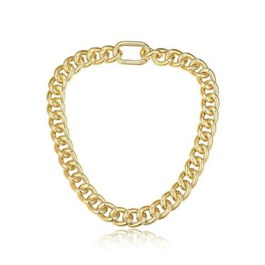 Imagem de GoldChic Joias com elos cubanos grossos para mulheres, colar de corrente de meio-fio, gargantilha grossa moderna de ouro 14K, corrente cubana hip hop, presente de joia cubana, 13/16/23 mm de largura