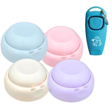 Imagem de Kit Treinamento Pet Clicker 2 em 1 + Conjunto Botões de Adestramento PETYC Para Cães e Gatos Gravador de Voz (Azul)