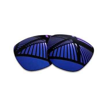 Imagem de MYCOURAG Lentes de reposição polarizadas com proteção UV para óculos de sol Ray-Ban RW4014 Skyler (Gen 2) 52 mm – Azul meia-noite espelhado revestido polarizado