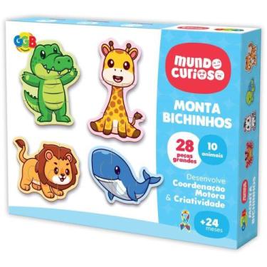 Imagem de Brinquedo Pedagógico Monta Bichinhos 28 Peças - GGB PLAST