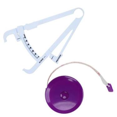 Imagem de Kit Avaliacao Fisica Medir Gordura Corporal Fita Metrica Imc Adipometr