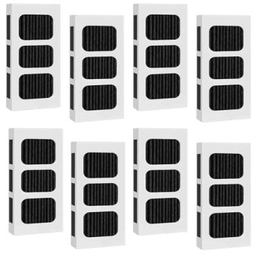 Imagem de Pacote com 8 filtros de ar para geladeira, compatível com Frigidaire Pure Air Ultra 2 / PAULTRA2 / Electrolux, substitui 242047805, 5303918847, EAP12364179