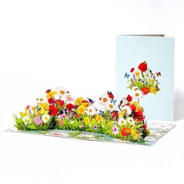 Imagem de Elegante cartão floral 3D pop-up com detalhes delicados de borboleta e envelope incluído perfeito para aniversários, aniversários e ocasiões especiais