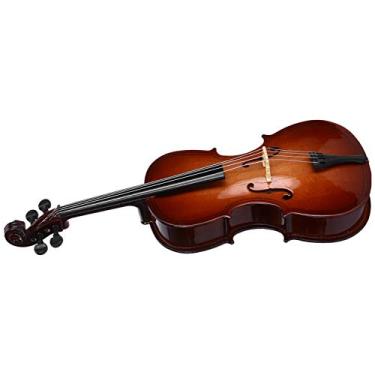 Imagem de Zhjvihx Violoncelo Em Miniatura Com Suporte, Modelo de Mini Violoncelo de Basswood Com Aparência Realista, Requintado e Delicado para Presentes, Ornamentos, Decoração de Casa