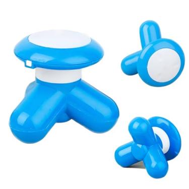Imagem de Mini Massageador Portátil USB, Azul e Branco, Corporal, Recarregável, Compacto, Alívio de Dores Musculares, Design Ergonômico