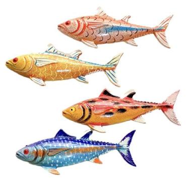 Imagem de Ímãs de geladeira, resina 3D, peixes coloridos, 4 unidades - yiweisai