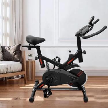 Imagem de Bicicleta Ergométrica Vertical com Amortecimento MAX, 4kg, Compacta e Estável, Ideal para Treino em Casa, Preto/Vermelho (Vermelho (Amortecimento))