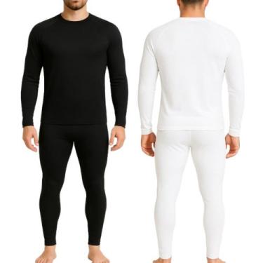 Imagem de Kit 2 Conjunto Masculino Segunda Pele Camisa Manga Longa Comprida Com 