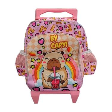 Imagem de Mochila Escolar Infantil com Rodinhas Baby Capivara - GV Bolsas