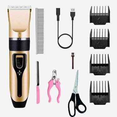 Imagem de Máquina de Tosa Profissional Sem Fio para Cães e Gatos | Lâminas de Precisão Ajustáveis, Recarregável Bivolt, Silenciosa e com Kit de Acessórios Completo