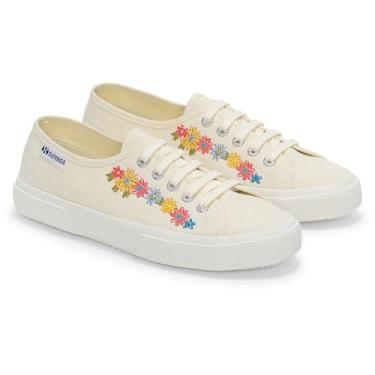 Imagem de Superga Tênis unissex adulto 3750 estampa floral Leggera, Bege natural/multiflores, 6 Women/4.5 Men