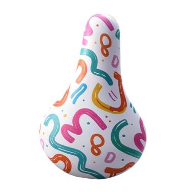 Imagem de KiBcsLic Selim Infantil para Bicicleta com Absorção de Impacto, Antiderrapante, Design de Desenho Animado E Confortável para Ruas de Paralelepípedos, Linhas coloridas