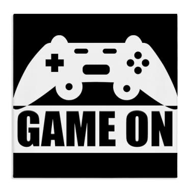 Imagem de Stupell Industries Arte de parede Game On Retro em tela preta e branca, design de Kim Allen, 76 x 76 cm