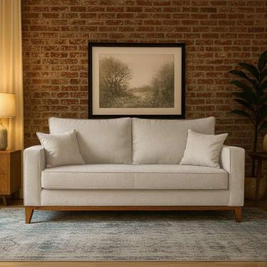 Imagem de Sofá Living Beny 3 Lugares 1,80m Linho Bege