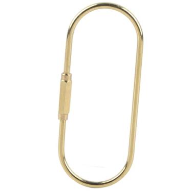 Imagem de Chaveiro de Bronze Gancho de Alta Resistência Parafuso Bloqueio Chaveiro Acessório Diy Ouro para Atividades Ao Ar Livre (Formato da pista 85mm)