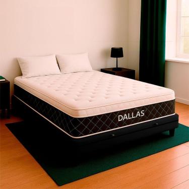 Imagem de Cama Box Baú Viúvo E Colchão Dallas Molas V-store Cor:preto