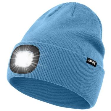 Imagem de Gorro iluminado por LED ATNKE USB recarregável 4 LED