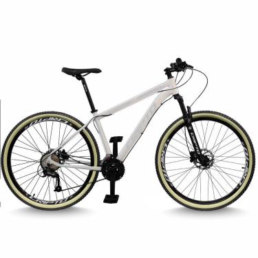 Imagem de Bicicleta Aro 29 Cripto 24 Marchas Freios Disco E Suspensão Pneu Bege - Branco/prata - 19" Branco/prata