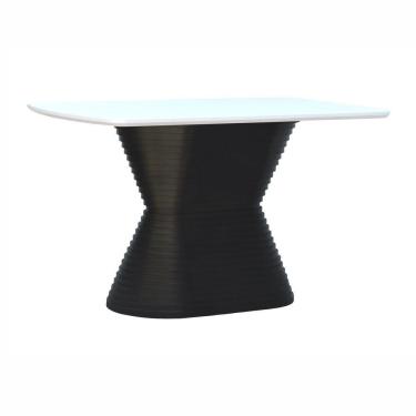 Imagem de Mesa De Jantar Apollo Tampo Retangular 136x80cm Preto-branco