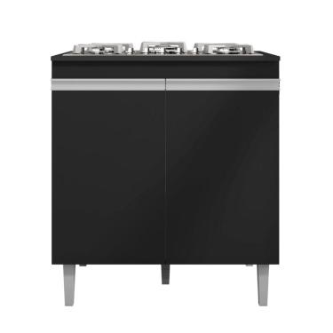 Imagem de Balcão Para Cooktop Andréia 2 Portas Preto Ajl