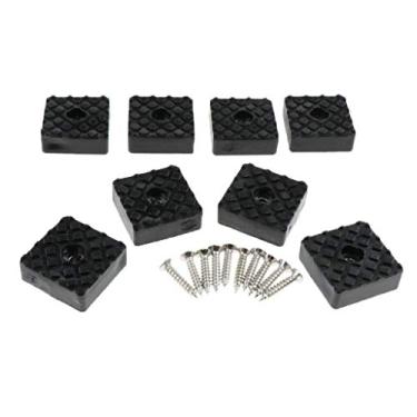 Imagem de barenx 8 peças de almofadas antiderrapantes para móveis, cadeira, mesa, armário, borracha, amortecedores, com parafusos de rosca, quadrados
