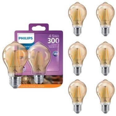 Imagem de 7 Lâmpada Led Filamento Philips 4.5w 127v E27 2200k Dimer