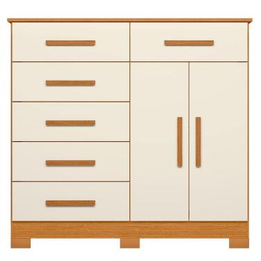 Imagem de Cômoda Sapateira Mandarim 6 Gavetas 2 Portas Mdp Cinamomo Off White