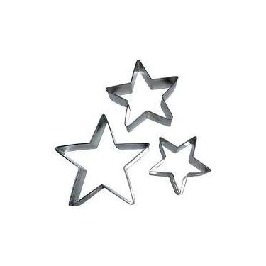 Imagem de Jogo De Cortador Inox estrela P/ Massas, Pastas E Biscoitos - KeHome