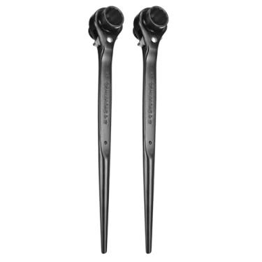 Imagem de HARFINGTON 2 peças de chave catraca para andaimes CR-V 21 mm x 22 mm CR-V 12 pontos soquete de extremidade dupla catraca para andaime spud ferramenta para reparo de automóveis manutenção mecânica