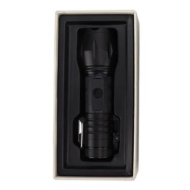 Imagem de Fafeicy Isqueiro Elétrico Portátil Com Lanterna, Vem Com Lanterna, Liga de Alumínio, 3,7V, Cordão, Adequado para Camping, Caminhada, Pesca Noturna (Preto)