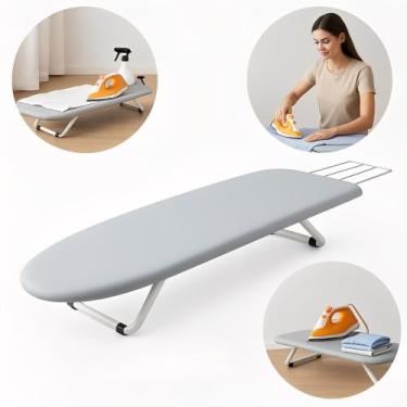 Imagem de Tabua De Passar Roupa Dobrável Portátil Mesa Com Porta Ferro retrátil 