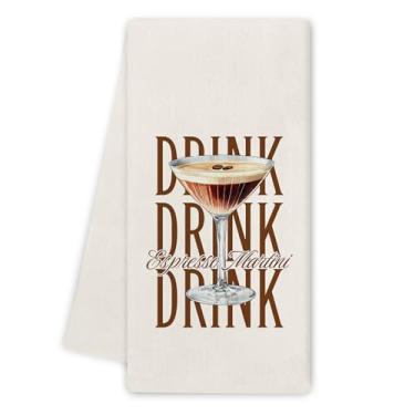 Imagem de Noaleviax Toalhas de cozinha Espresso Martini - Toalhas de bar para Bartenders Cozinha, Presentes Espresso Martini, Toalhas de Mão de Coquetel Engraçadas Pano de Prato para Cozinha Banheiro Decorativo