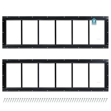 Imagem de Melkus Janela de galpão 25,4 x 89 cm, 2 unidades, design fixo de janela de popa com vidro temperado, perfeito para galinheiro, celeiro, estufa, garagem, casa de brinquedo, sala de armazenamento, preto