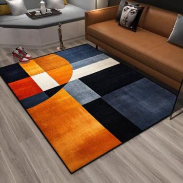 Imagem de Tapetes com estampa geométrica de nova tendência para decoração de sala de estar, tapetes estampados para casa, tapetes luxuosos para quarto e sala de estar (3,2 x 6,5 pés (100 x 200 cm) / X