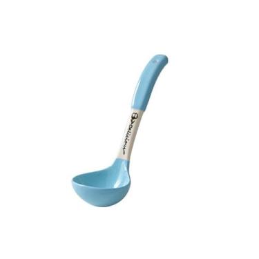 Imagem de Colheres de Jantar Colher cerâmica colorida da concha sopa colheres cerâmicas chinesas grandes porcelana profunda resistente, 1 pces(Blue)